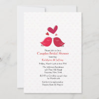 Cute Lovebirds Couples Douche Invitation