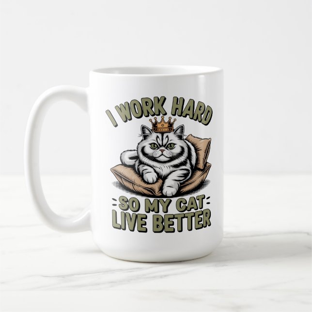 Cute Luxury Cat Mom mug coffe for Women (Gauche)