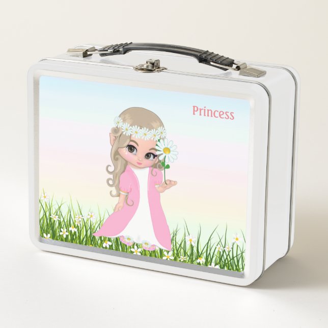 Cute Magic Fairy and Flowers Metal Lunch Box (Devant)