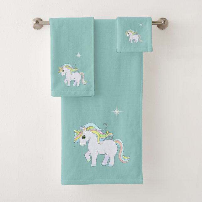 Cute Magic Unicorn & Star on Light Blue (En situation)