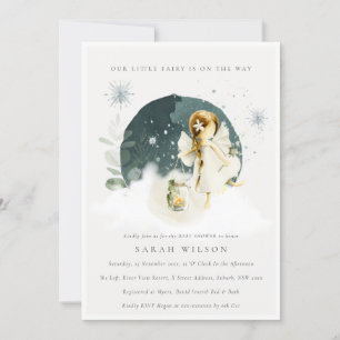 Cute Magical Enchanted Baby shower Fée Invitation