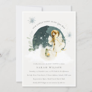 Cute Magical Enchanted Baby shower Fée Invitation