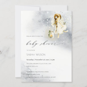 Cute Magique Aquarelle Fée Baby shower Invitation