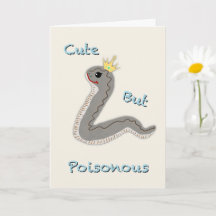 Cute Mais Poisonous Carte de Soutien Drôle de Cobr