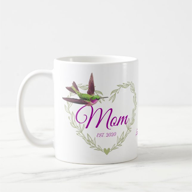Cute Maman Coeur Hummingbird Coffee Mug (Gauche)