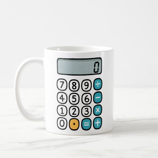 Cute Maths Calculator Mug for Kids and Teachers (Gauche)