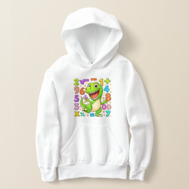 Cute Maths Dinosaur Numbers Hoodie for Kids (Poser)