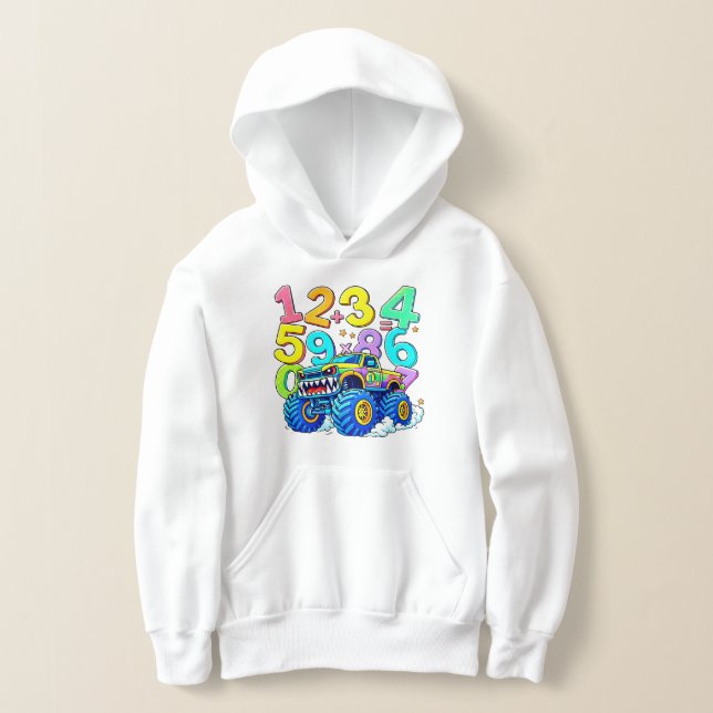 Cute Maths Numbers Car Cartoon Hoodie Kids UK!! (Poser)