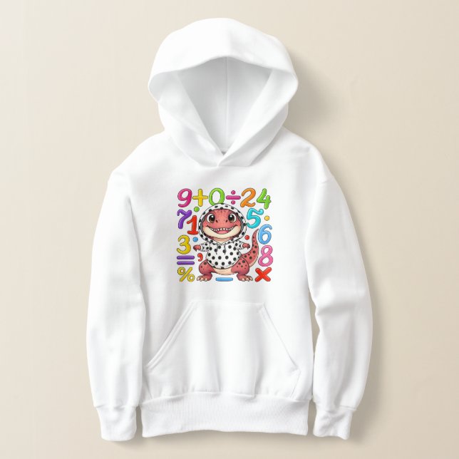Cute Maths Numbers Hoodie for Kids School (Poser)