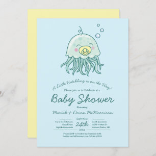 Cute méduse Baby shower Kawaii Invitation