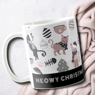 Cute Meowy Christmas Chat Mug