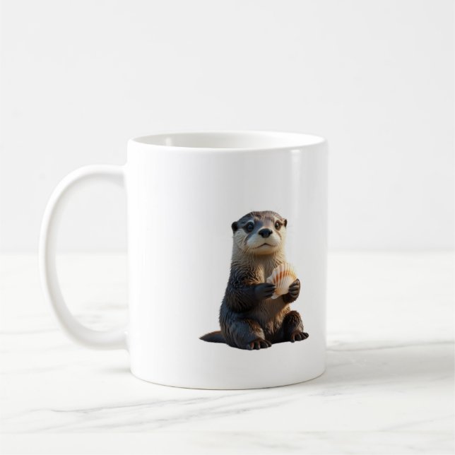 Cute Mer Otter Café Mug (Gauche)