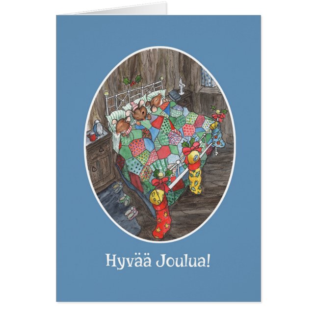 Cute Mice Christmas Stockings Finnois Salutation (Devant)