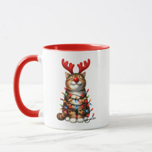 Cute Mignonne Personnalisée Chat Drôle Mug de Noël