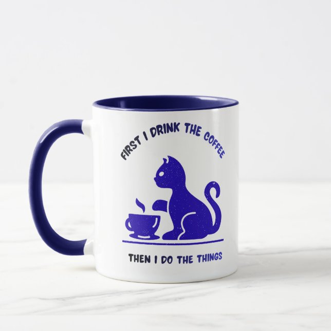 Cute Minimalist Cat Lover Mug (Gauche)