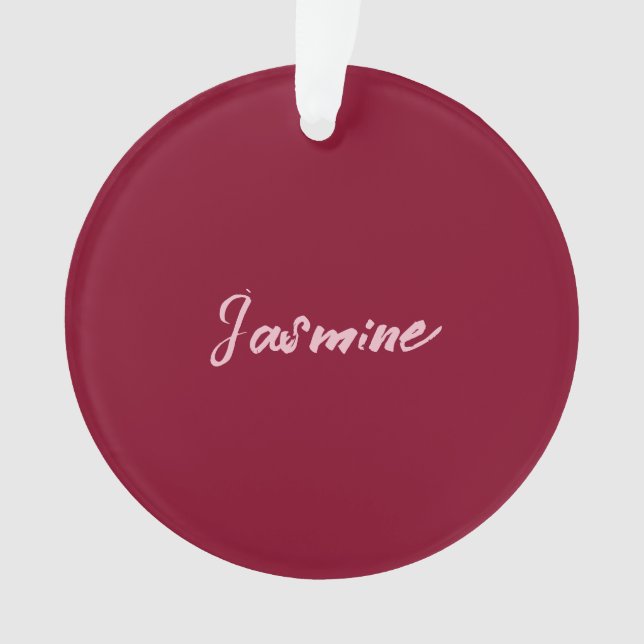 Cute Minimaliste Bourgogne Rouge Calligraphie Nom (devant)