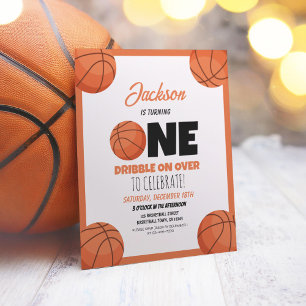 Cute Modern Basketball Budget 1er Anniversaire Inv