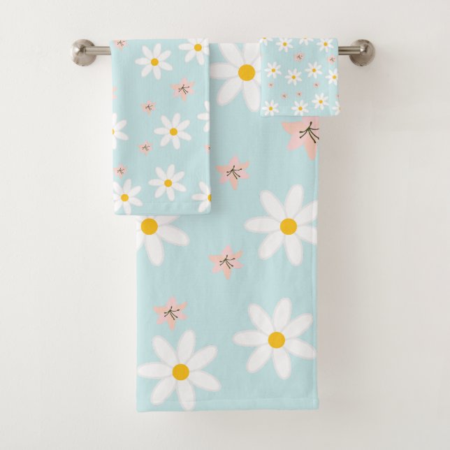 Cute Modern Daisy Fleur de lys Rustique transparen (En situation)