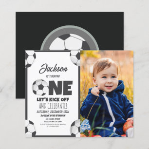 Cute Modern Soccer Budget Photo 1er anniversaire