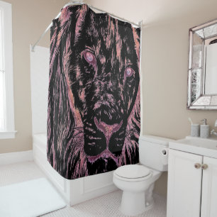Cute moderne Lion rideau de douche coloré