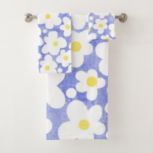 Cute Moderne Retro Daisy Bleu