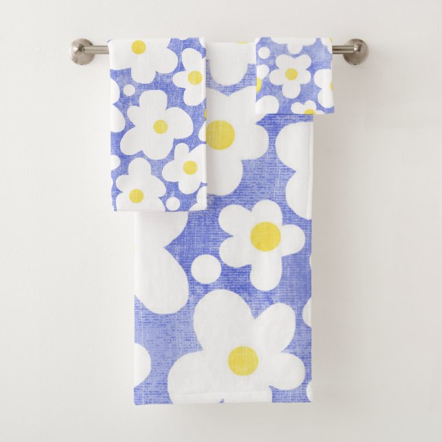 Cute Moderne Retro Daisy Bleu (En situation)