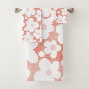 Cute Moderne Retro Motif Rose Terracotta