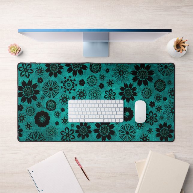 Cute Moderne tendance Fille Cool Motif Floral Turq (Bureau 1)