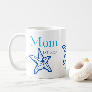Cute Mom Blue Starfish Beachy Coffee Mug