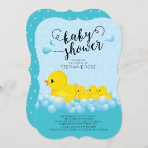 Cute Mom Canard & Triplets Baby shower Invitation