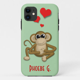 Cute Monkey Love Personnalisé iPhone 5 Coque