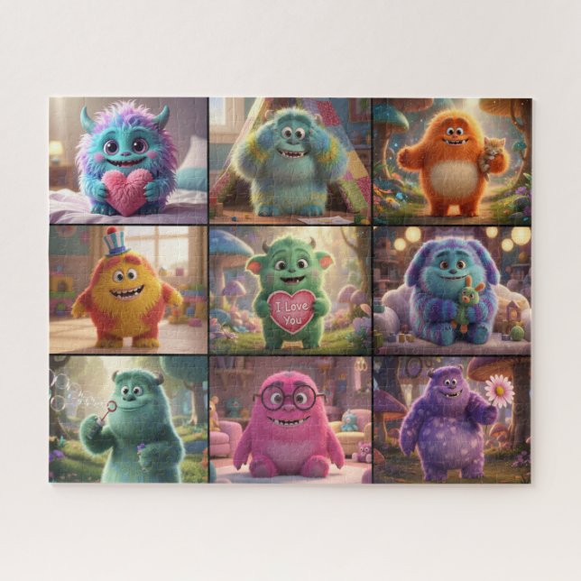 Cute Monsters Puzzle (Horizontal)