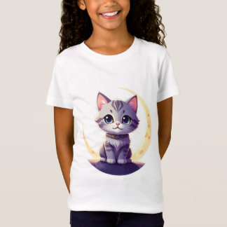 Cute Moon Cat T-Shirt – Magical Kitten Fantasy 