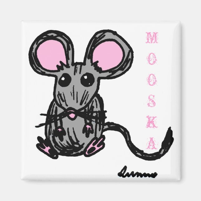 Cute Mooska Mouse Magnet (Devant)