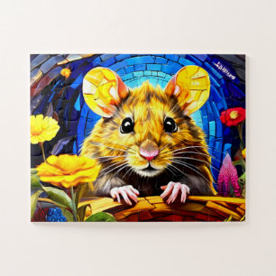Cute Mosaic Field Souris Vive puzzle de couleur
