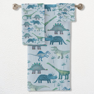Cute Motif de dinosaure bleu préhistorique