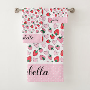 Cute Motif de fraises rouge et rose Personnalisé