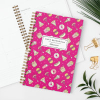 Cute Motif de nourriture malsaine sur rose | Perso