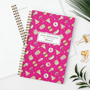 Cute Motif de nourriture malsaine sur rose   Perso