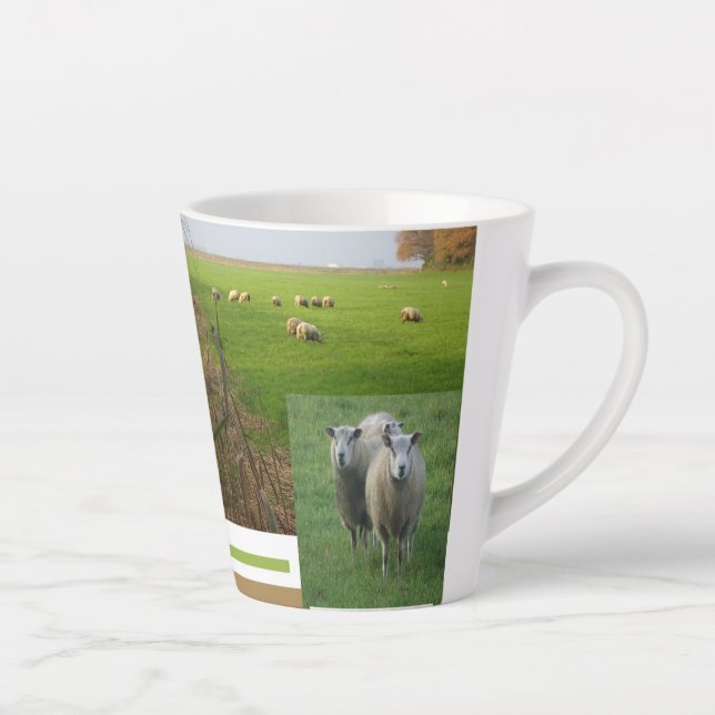 Cute Mouton Collage Latte Mug (Droite)