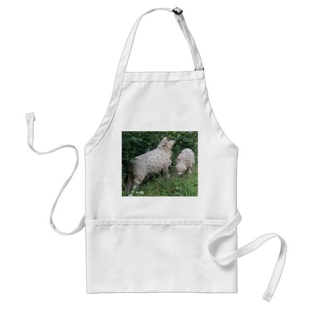 Cute mouton Manger Feuille tablier (Devant)