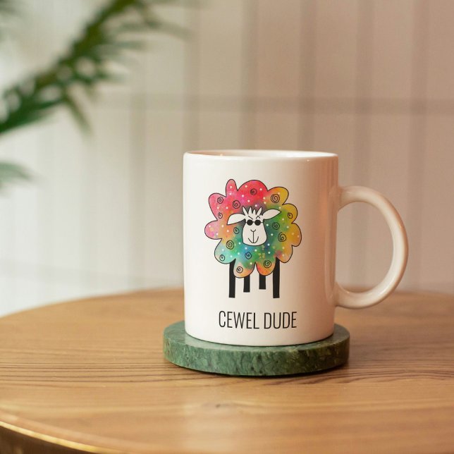 Cute Mouton Pun Cewing Mur Mug (Créateur téléchargé)