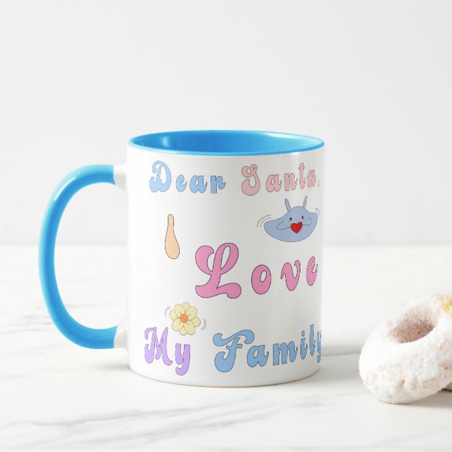 Cute Mug | Cher Père Noël, j'aime ma famille (Avec donut)