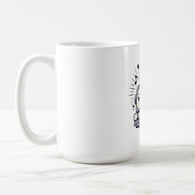 Cute Music Lover – Fun Cartoon Coffee Mug (Gauche)