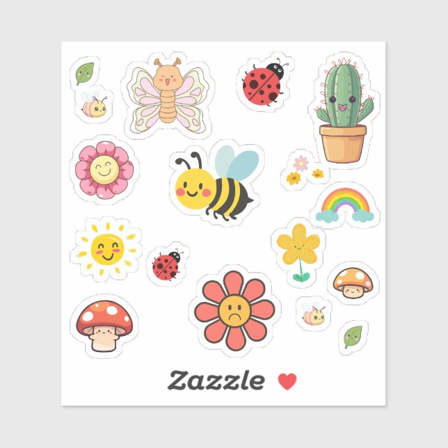 Cute Nature Stickers (Feuille)