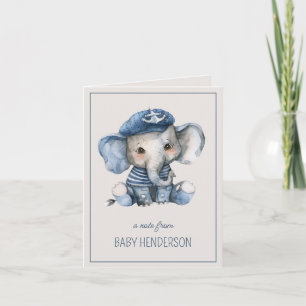 Cute Nautique Bleu Baby Elephant Personnalisé