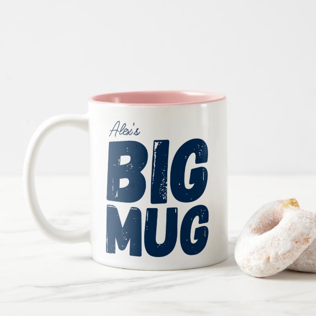 Cute Navy One Hug Mug Personnalisé Nom Novelty Jum (Avec donut)
