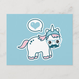 Cute Nerd Unicorn Invitations de fête d'anniversai