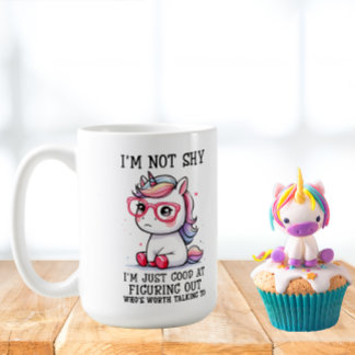 Cute Nerdy Unicorn Mug : timide et adorable