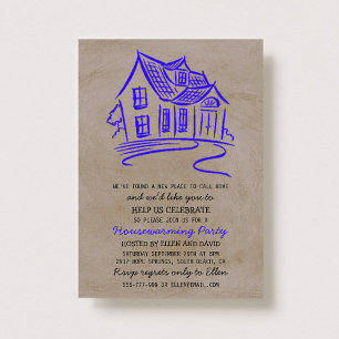 Cute New Accueil Invitations de réchauffement ména